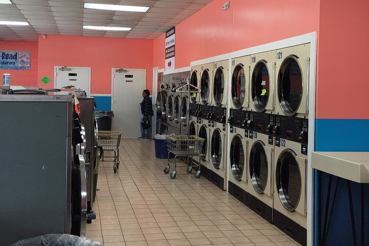 Renovated laundromat interior